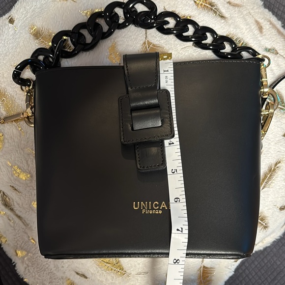 Handbag Leather By UNICA! FIRENZE Size: Small/black Vera Pelle - Picture 8 of 9